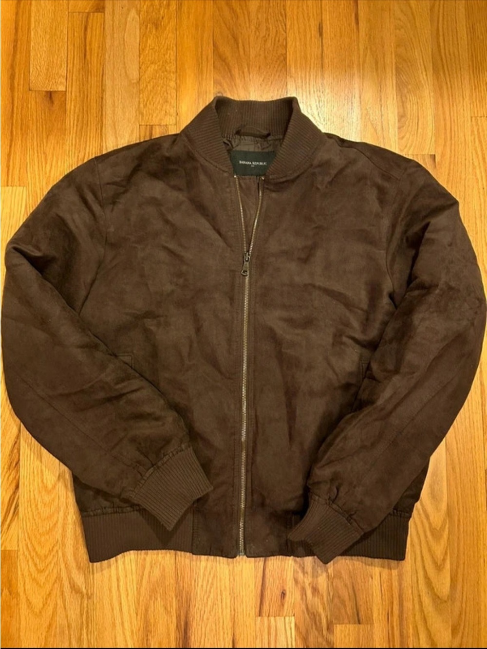 Banana Republic Dark Brown Suede Bomber Jacket
